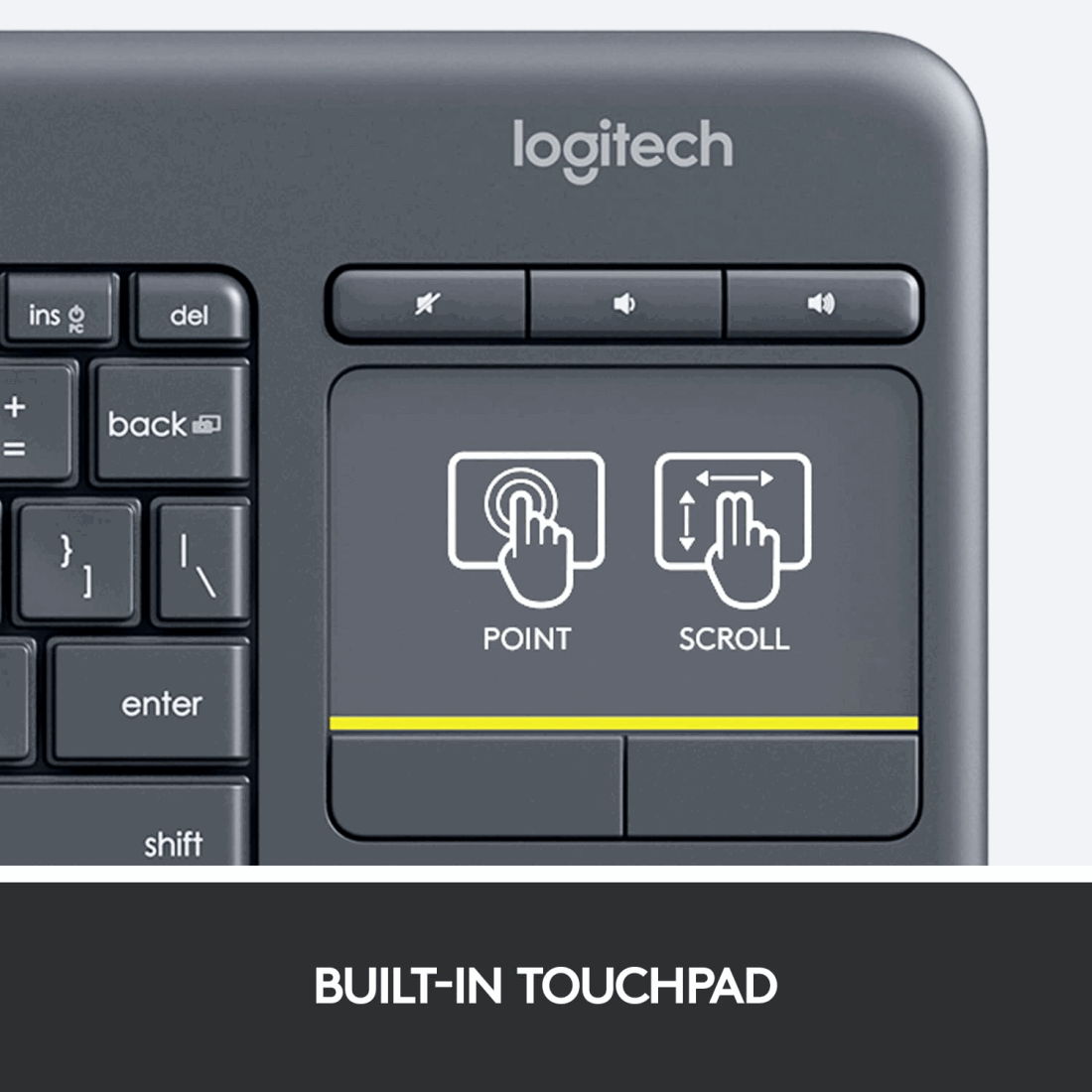 Logitech Keyboard WiFi Touchpad K400plus Logitech