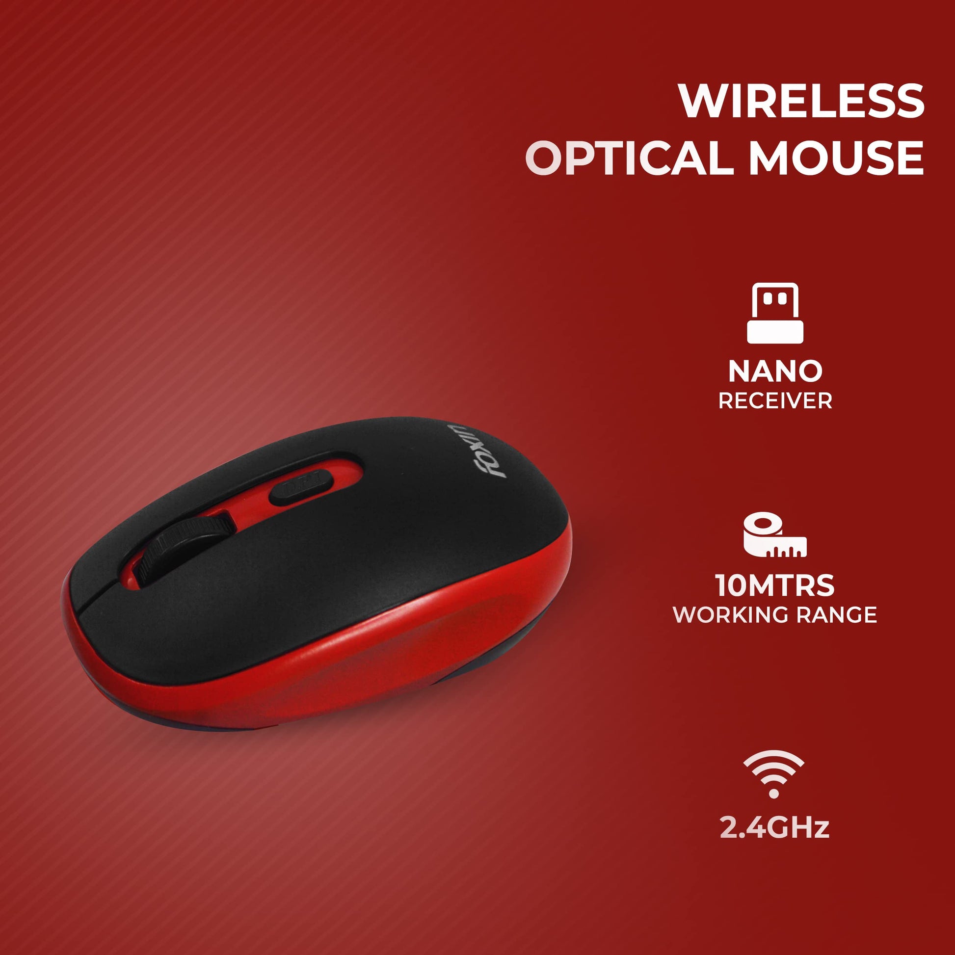 Foxin Mouse Vibrant Blue/Red WiFi FWM9099 Foxin