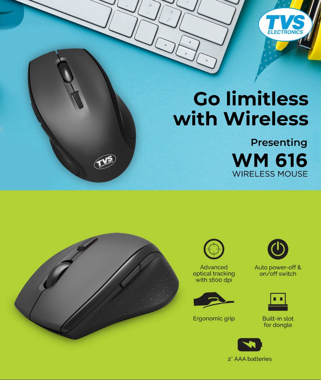 TVS WM-616 Wireless Mouse TVS ELECTRONICS