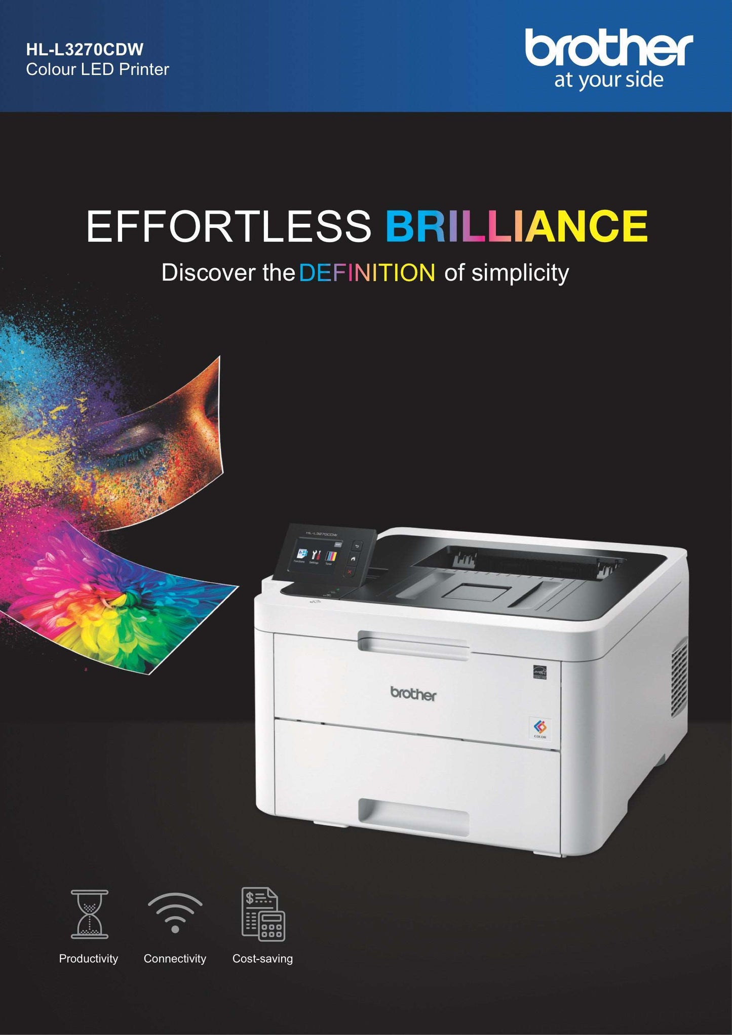 Brother HL-L3270CDW: Wireless Colour LED Printer, Duplex NFC Mobile Print BROTHER