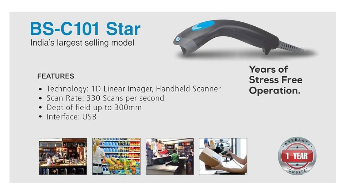 TVS Barcode Scanner BS-C101 STAR TVS ELECTRONICS