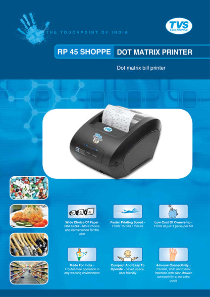 TVS RP-45 SHOPPE POS Dot Matrix Printer TVS ELECTRONICS