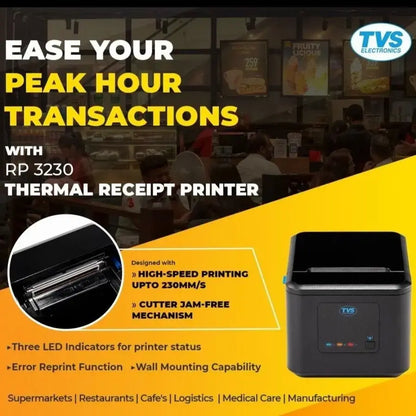 TVS RP 3230 Receipt Printer 3", 203 DPI Thermal Line Printer TVS ELECTRONICS