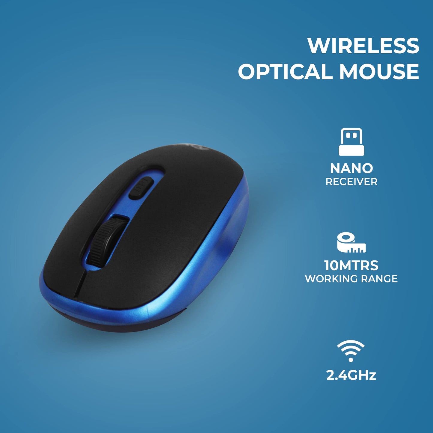 Foxin Mouse Vibrant Blue/Red WiFi FWM9099 Foxin