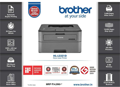 Brother HL-L2321D-Compact, High Speed Laser Printer with Duplex BROTHER