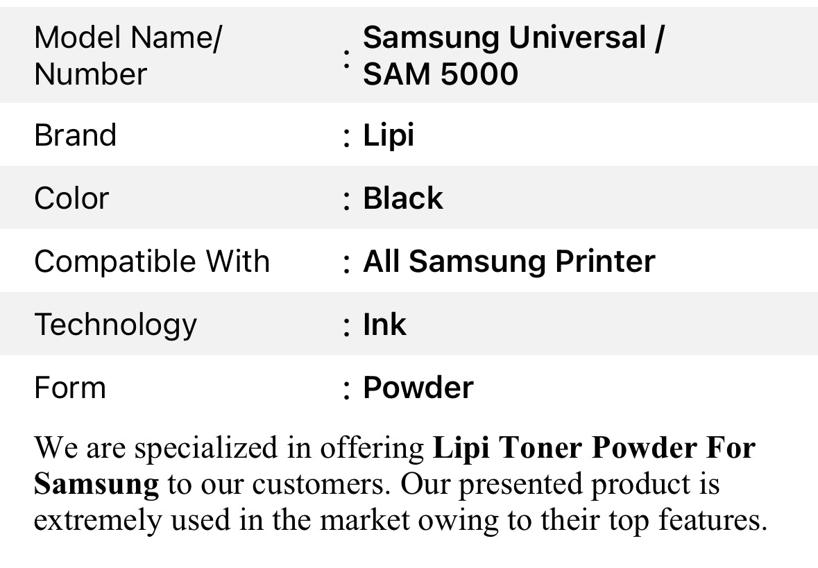 Lipi Toner Powder Samsung Universal 80grm Lipi