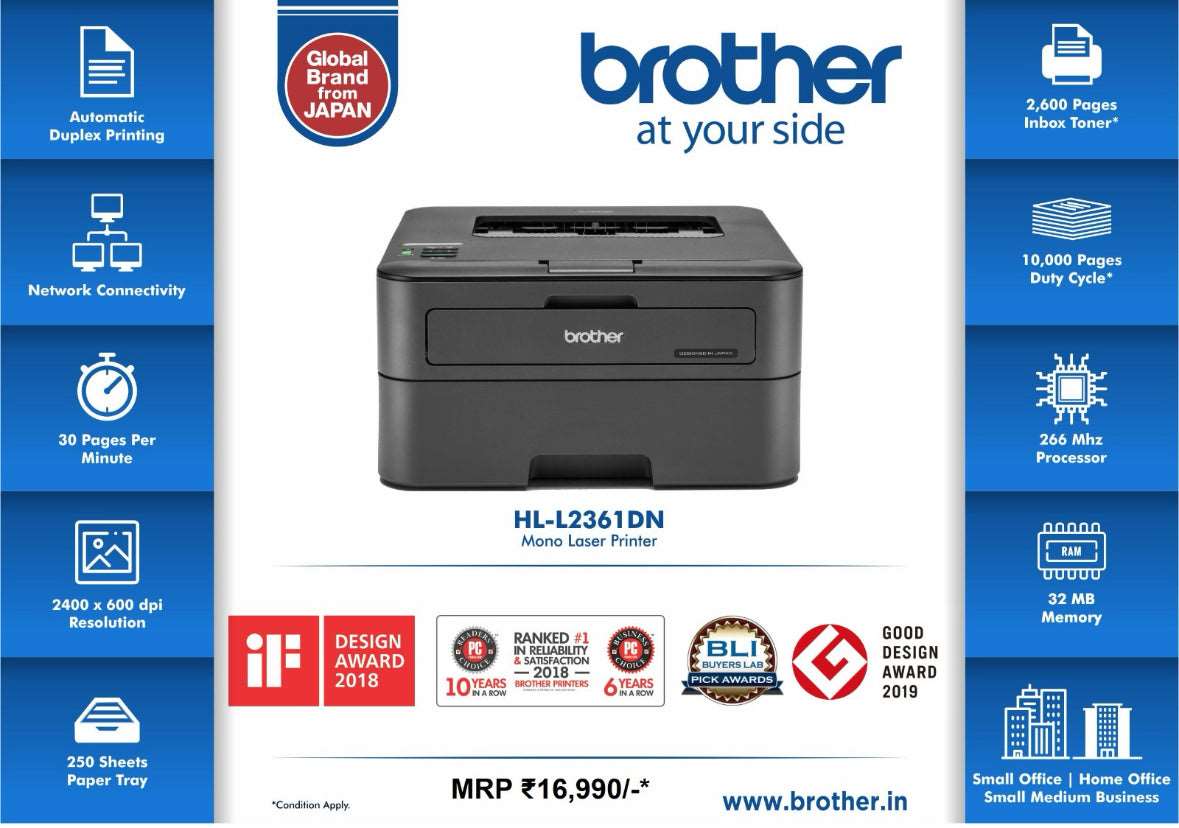 Brother HL-L2361DN Single Function Monochrome Printer BROTHER