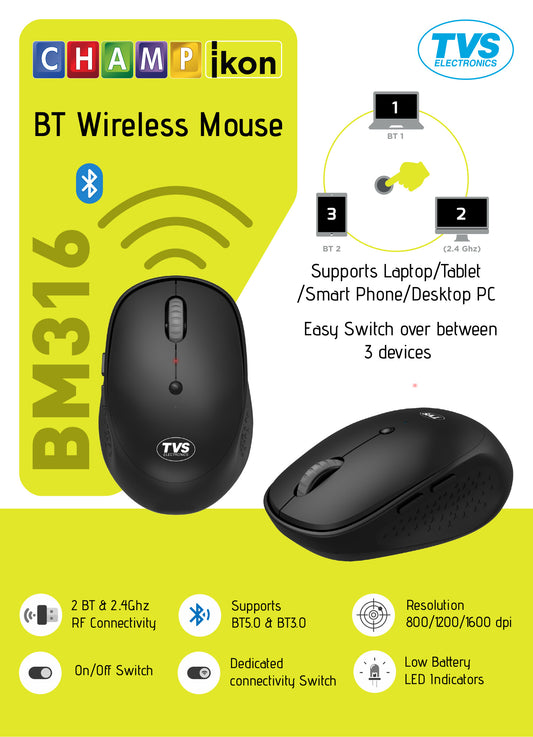 TVS BM316 BT Wireless Mouse TVS ELECTRONICS