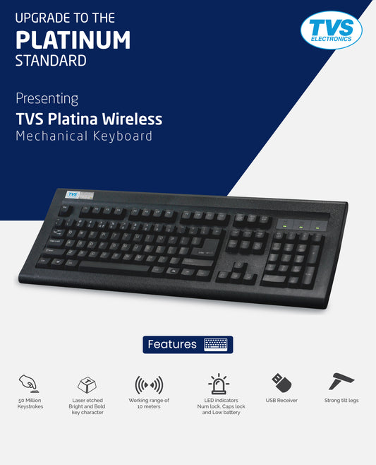 TVS Keyboard WiFi Mechanical Platina TVS ELECTRONICS