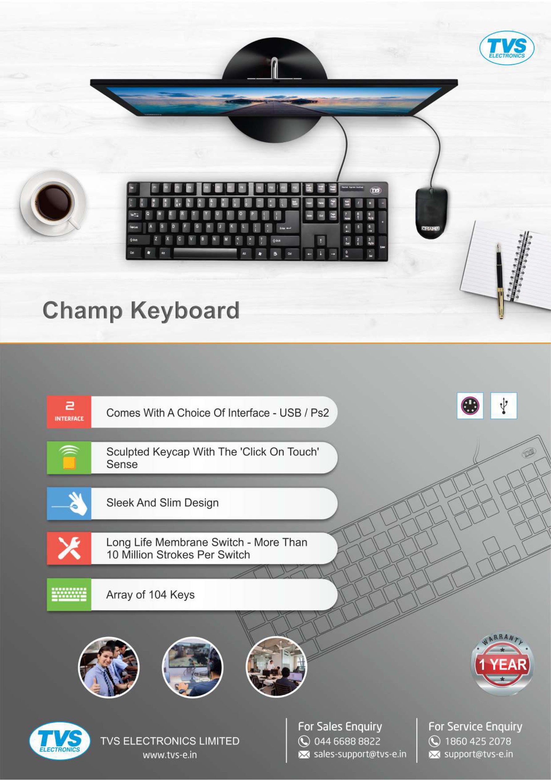 TVS CHAMP Keyboard USB TVS ELECTRONICS