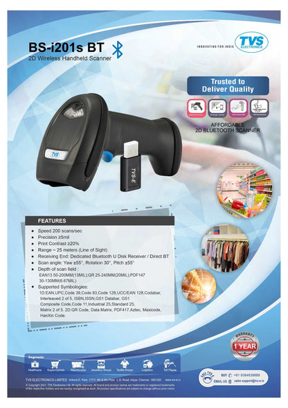 TVS Barcode Scanner BS-I201 S BT TVS ELECTRONICS