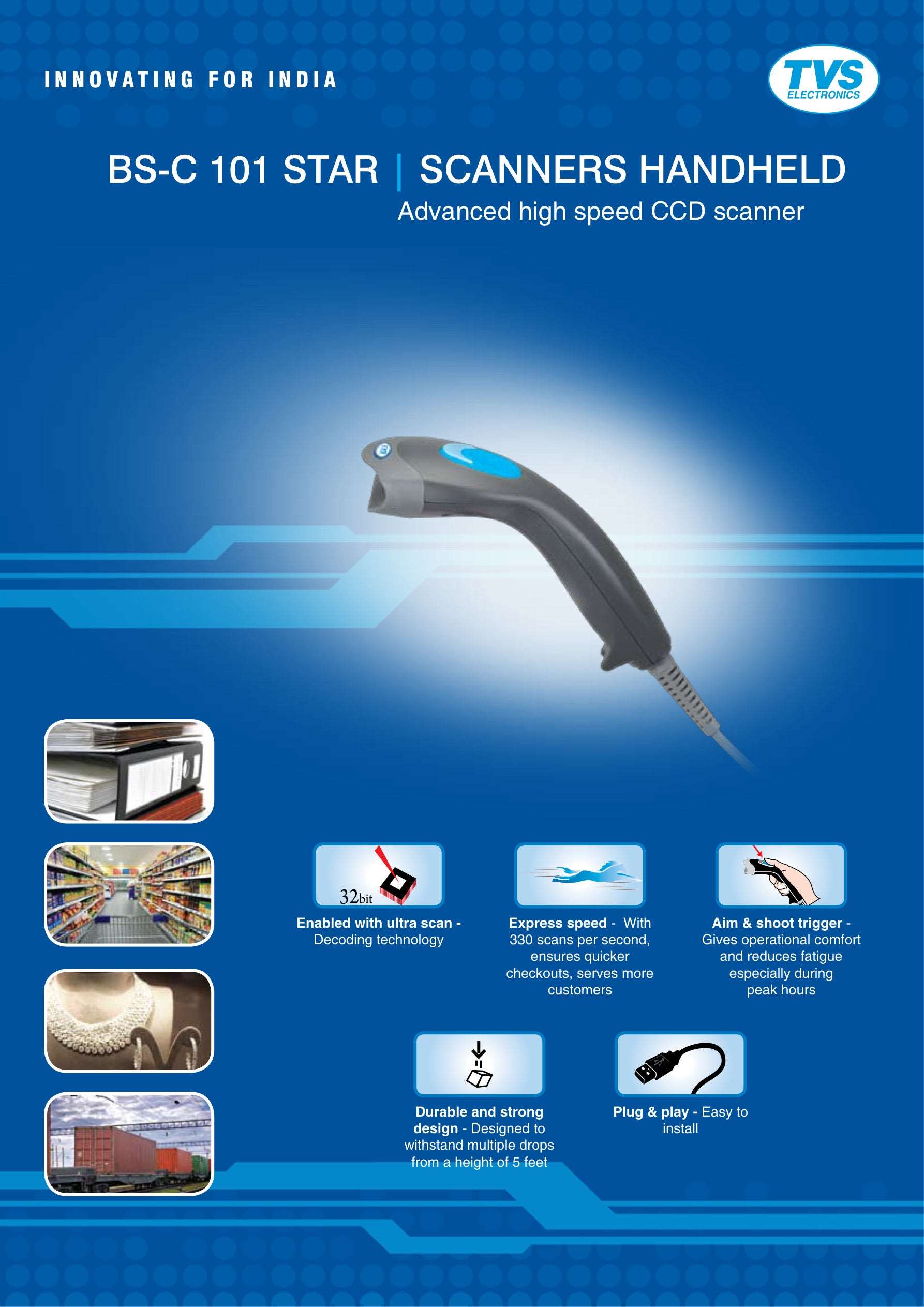 TVS Barcode Scanner BS-C101 STAR TVS ELECTRONICS