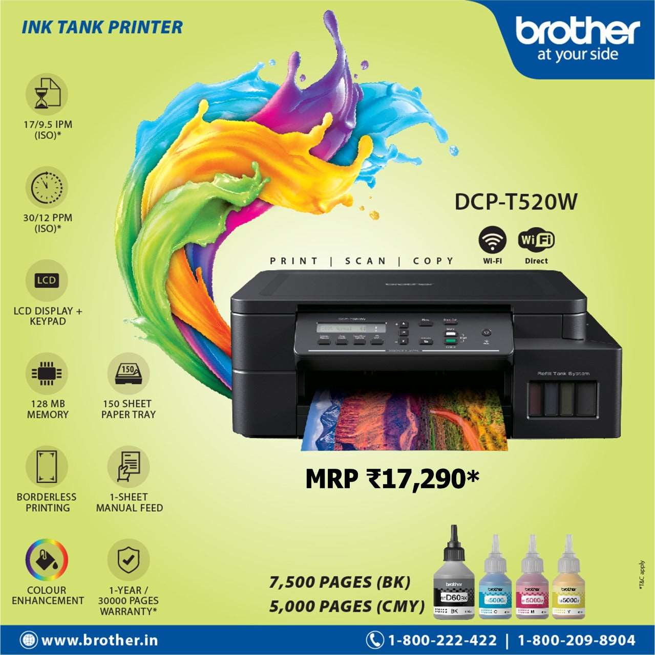 Brother DCP-T520W Ink Tank Printer BROTHER