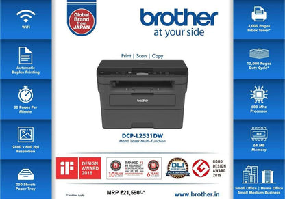 Brother DCP-L2531DW Multi-Function Laser Printer (Monochrome) BROTHER