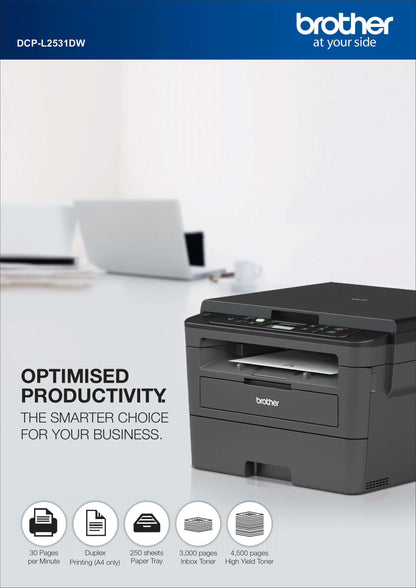 Brother DCP-L2531DW Multi-Function Laser Printer (Monochrome) BROTHER