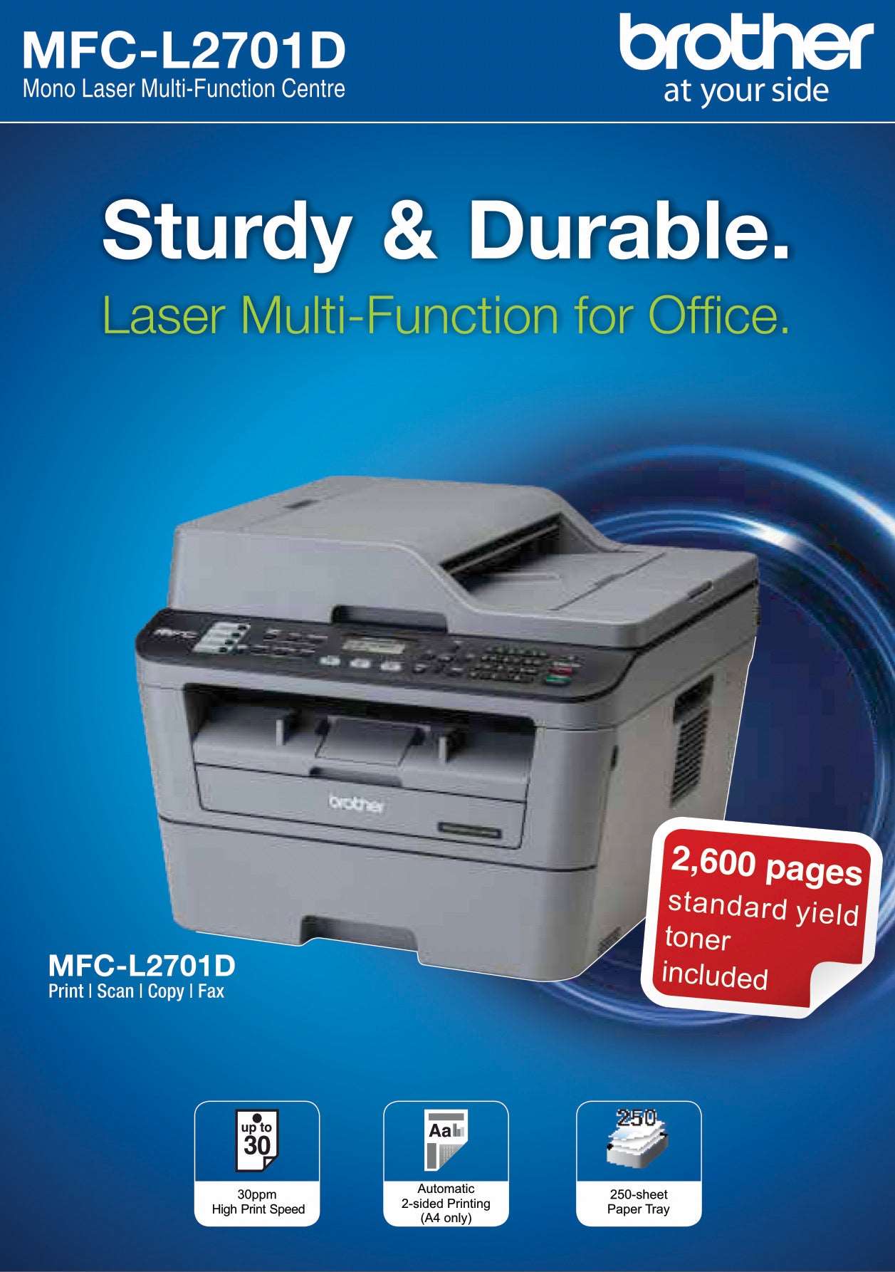 Brother MFC-L2701D All in One Printer BROTHER