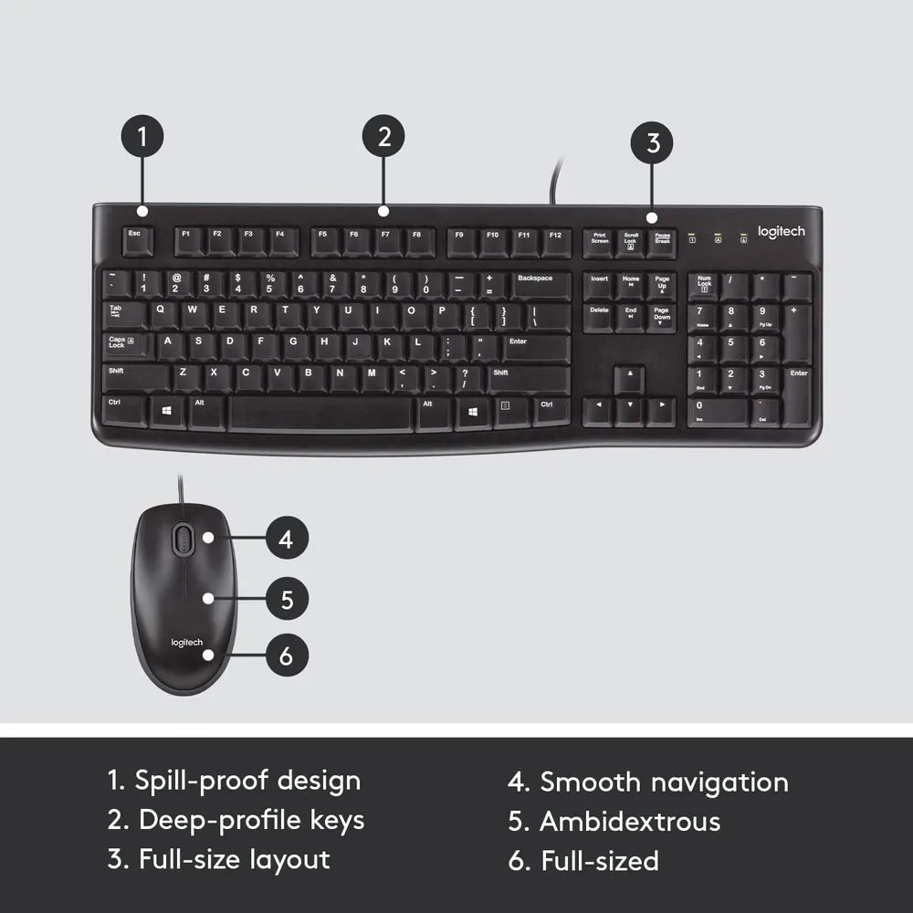 Logitech MK120 Wired Keyboard & Mouse Combo Logitech