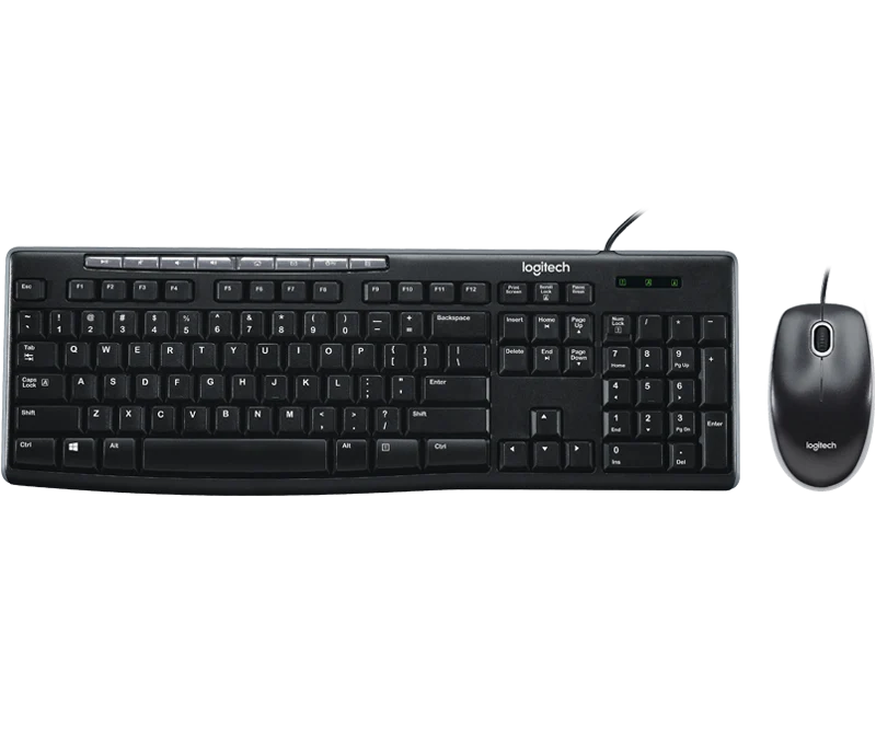 Logitech MK200 Media Corded Keyboard And Mouse Combo Logitech