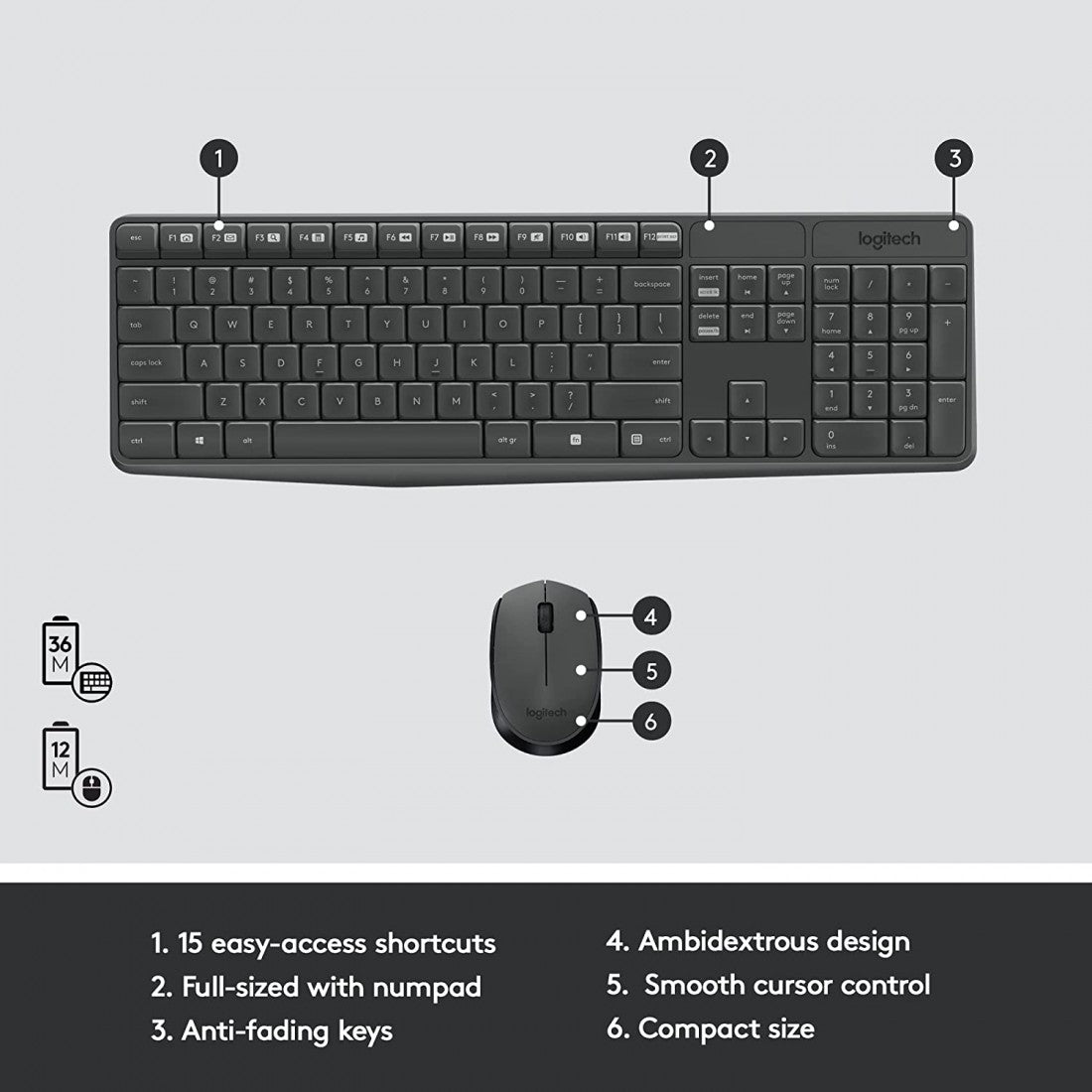 Logitech MK235 Wireless Keyboard And Mouse Combo Logitech