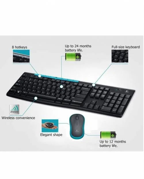 Logitech MK275 USB Wireless Keyboard Mouse Set Logitech