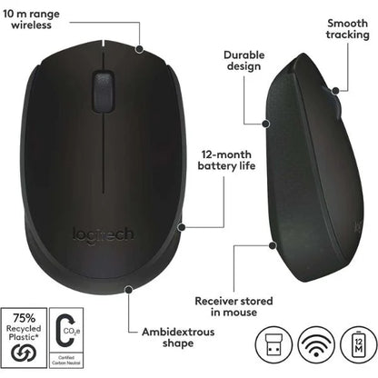 Logitech M170 Wireless Mouse(black) Logitech