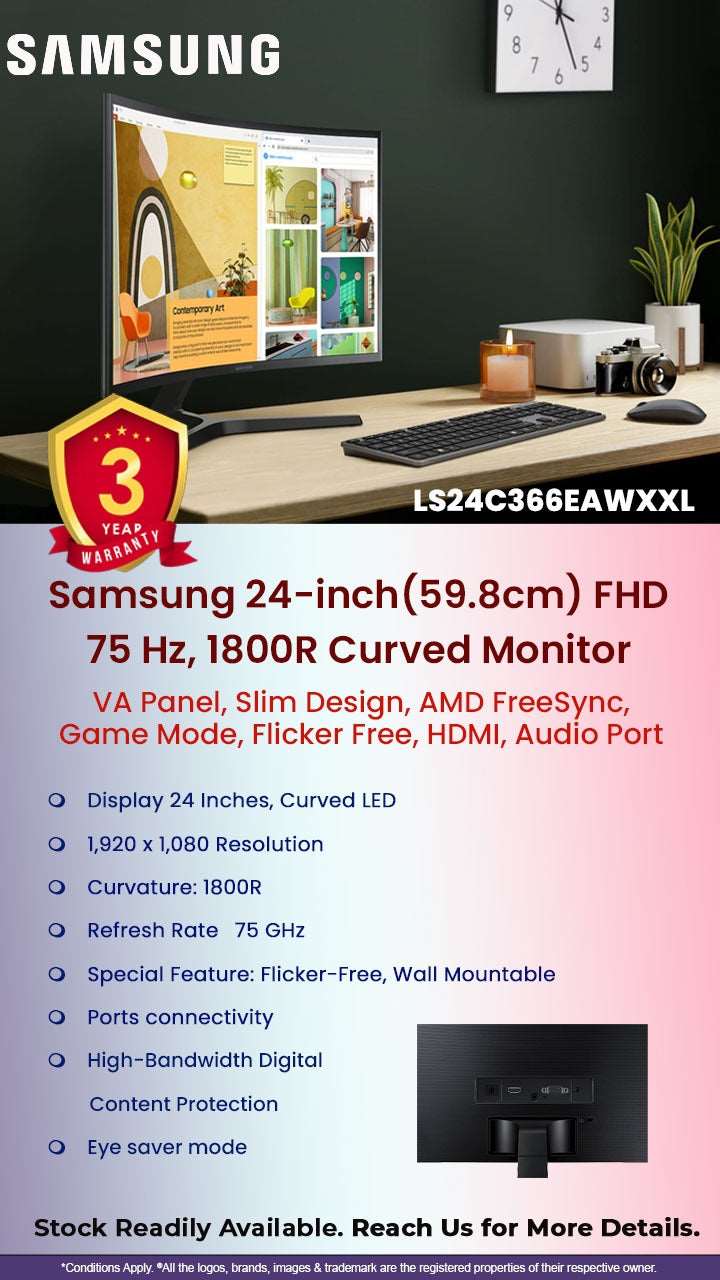 Samsung Monitor 23.5"Curv LS24C366EAWXXL Samsung