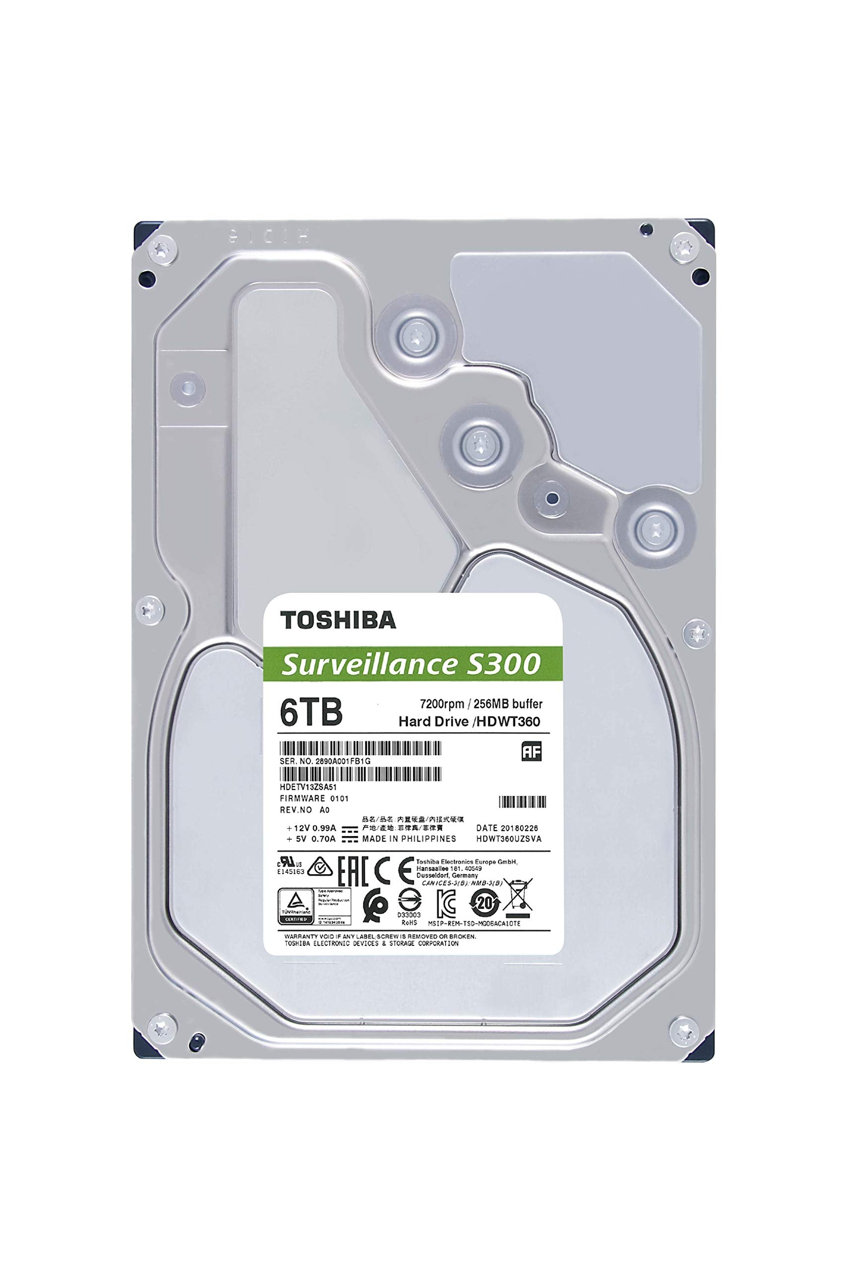 TOSHIBA SURVEILLANCE CCTV AV HARD DISK DRIVE S300- 6TB TOSHIBA