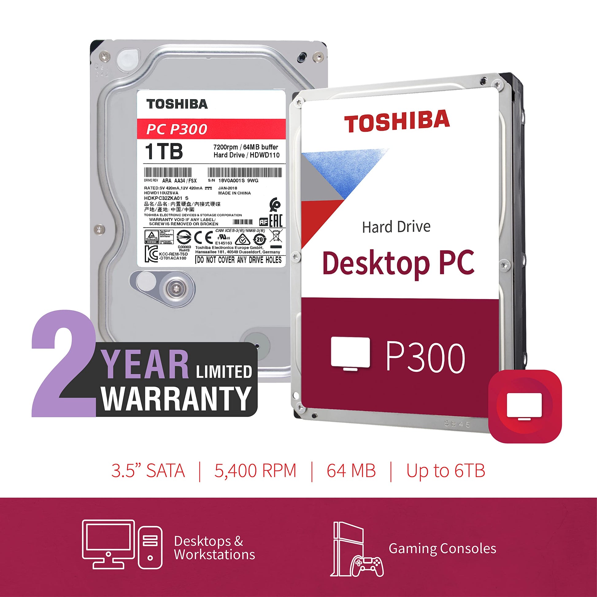 Toshiba Hard Drives - Desktop Storage | Toshiba | 1 TB | 2 TB TOSHIBA