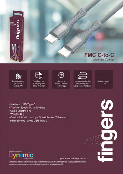 Fingers FMC-C-to-C (Type-C to Type-C Cable with Data Support) FINGERS