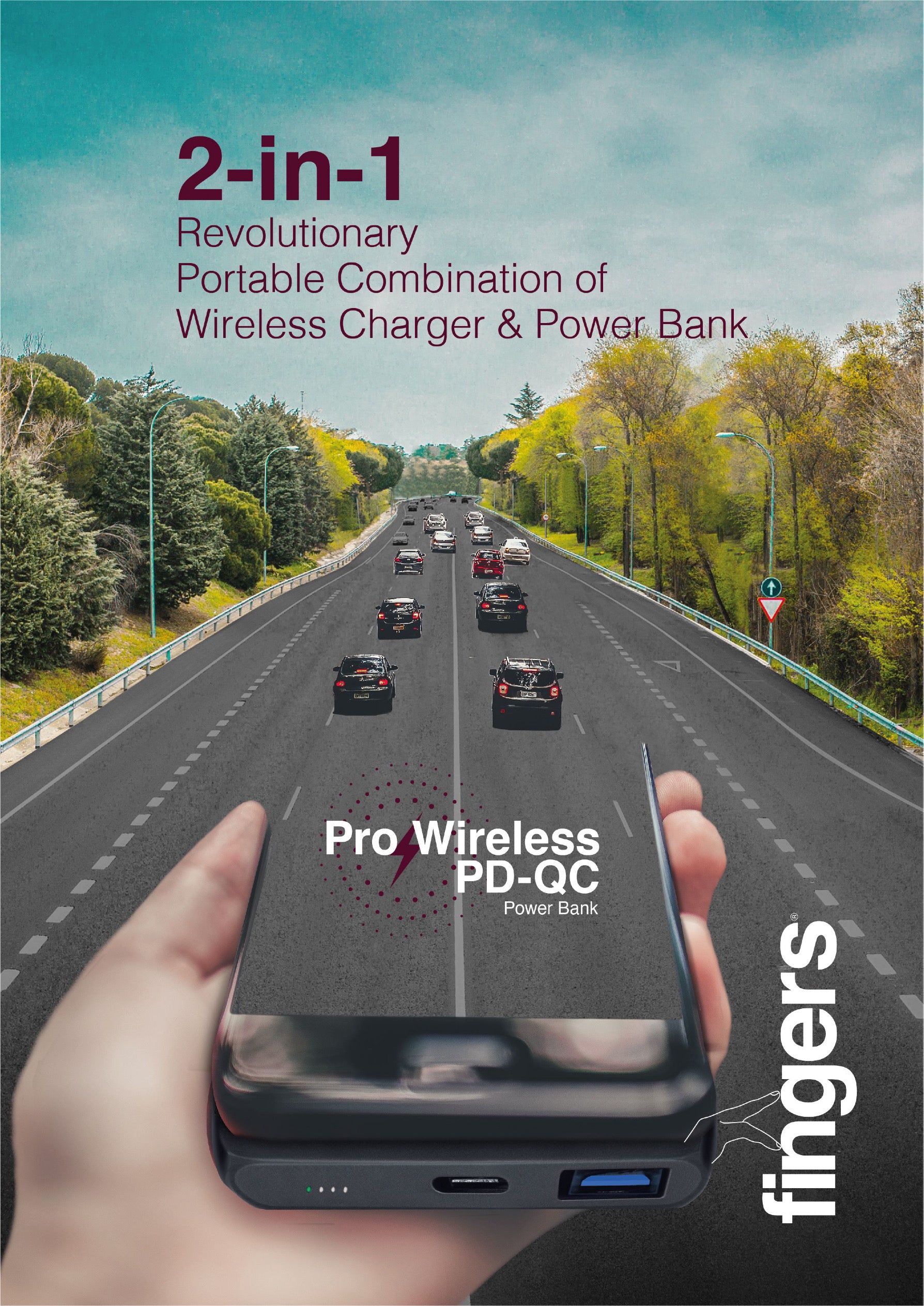 Fingers Pro Wireless Pd-qc Power Bank 10000 Mah FINGERS