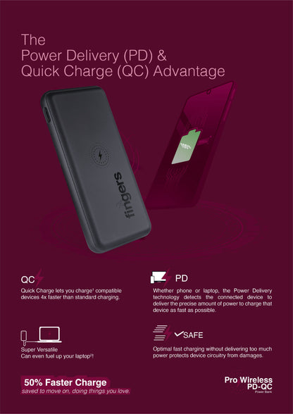 Fingers Pro Wireless Pd-qc Power Bank 10000 Mah FINGERS