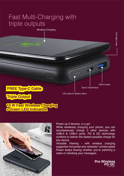 Fingers Pro Wireless Pd-qc Power Bank 10000 Mah FINGERS