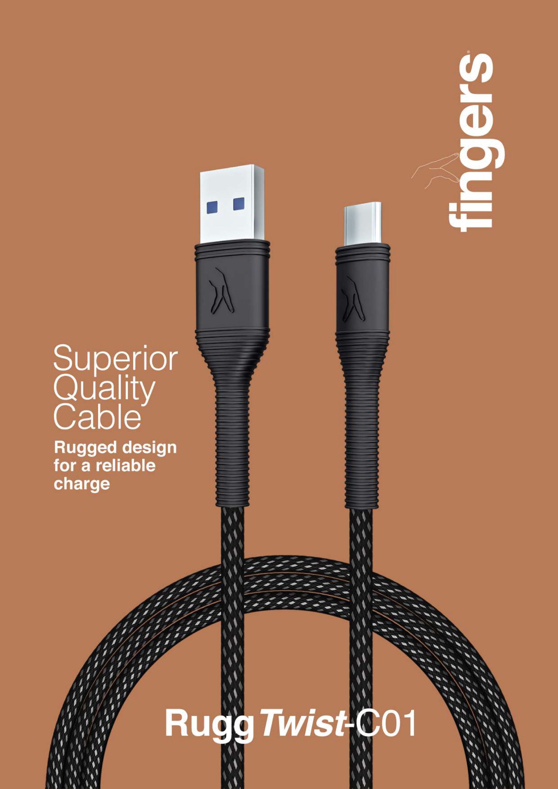 Fingers RuggTwist-C01 Mobile Charging Cable FINGERS