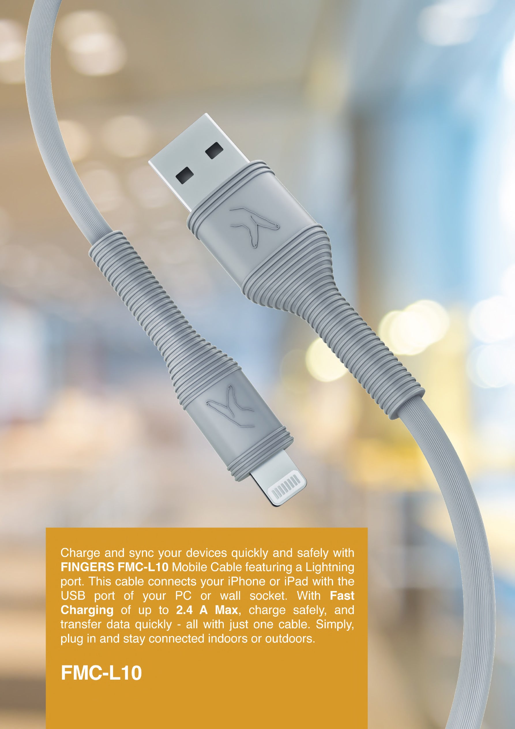 Fingers FMC-L10 Fast Charging Mobile Cable FINGERS