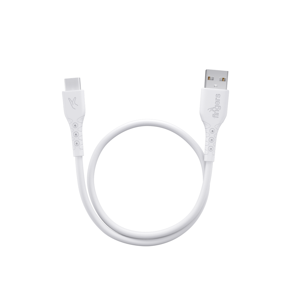 Fingers USB to C 3.0A FMC-TypeC-01 Mobile Charging Cable White FINGERS