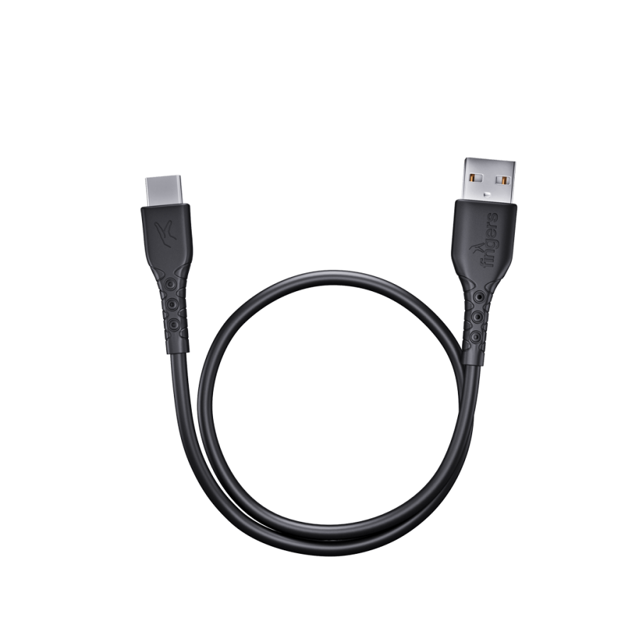 Fingers USB to C 3.0A FMC-TypeC-01 Mobile Charging Cable Black FINGERS